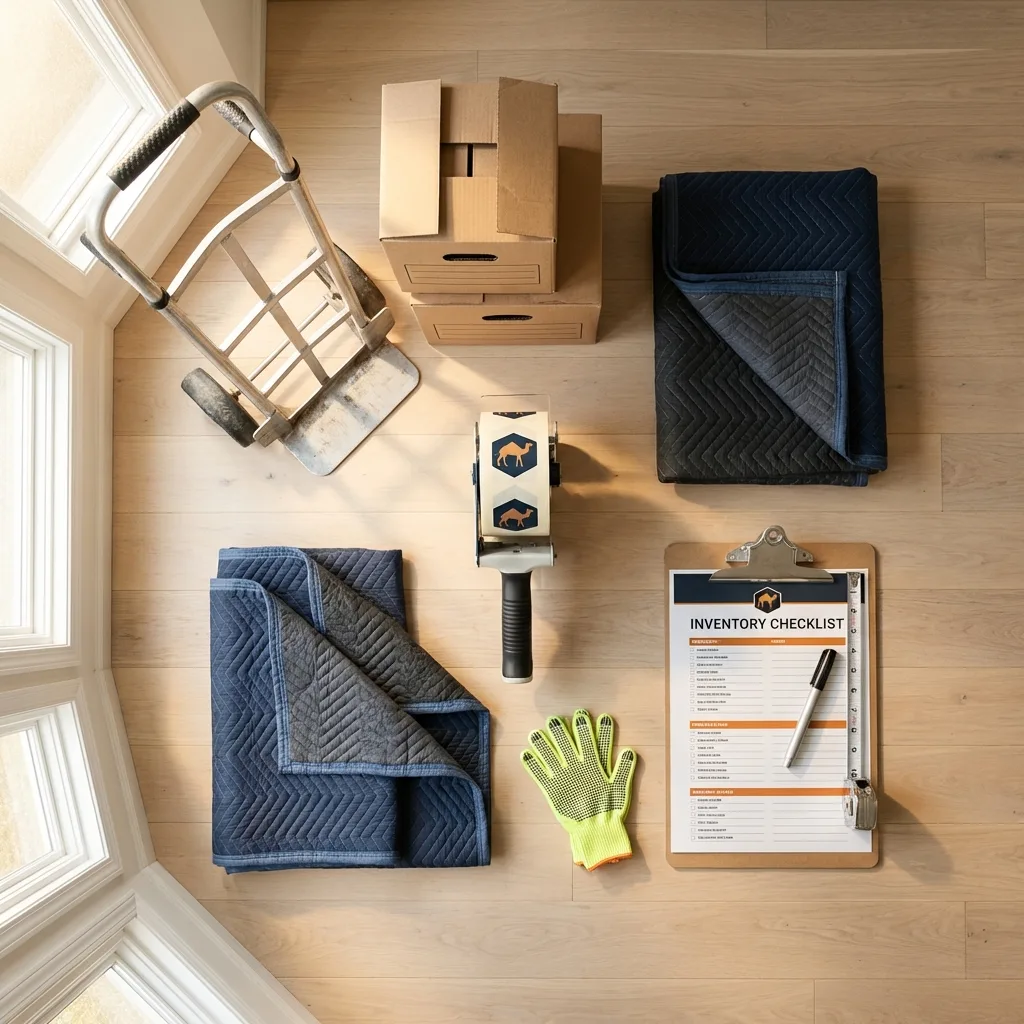 Professional moving supplies and packing materials layout for Pound Ridge residential relocations